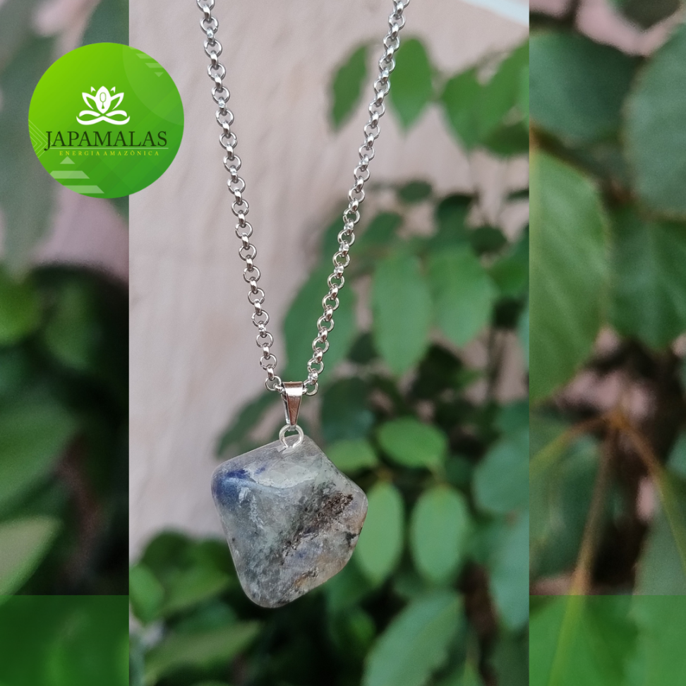 COLARES 100% EM AÇO COM PEDRAS  POLIDAS NATURAIS - #7