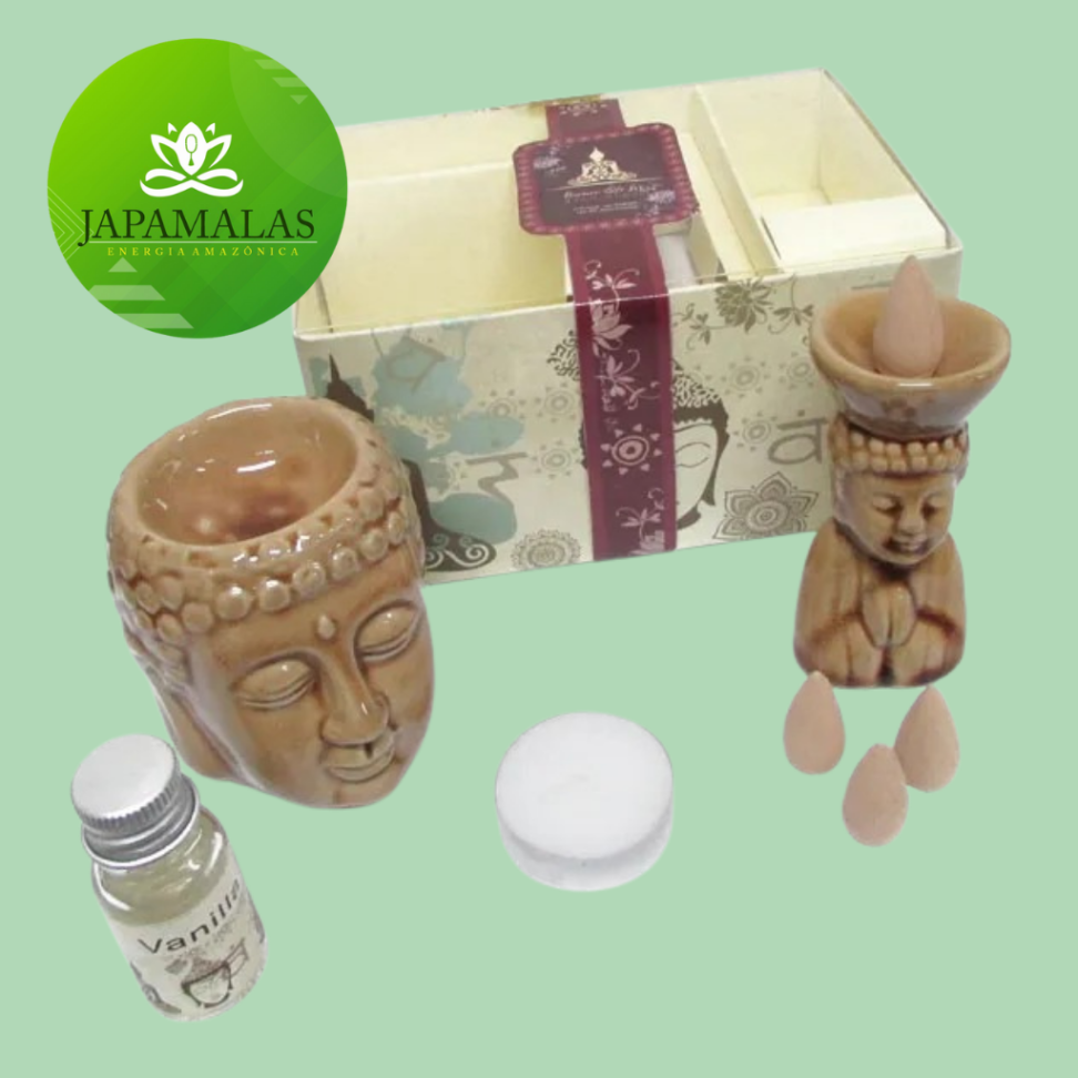 Kit Buda Serenidade – Rechaud de Cerâmica com Baunilha Premium & Incensário - #3