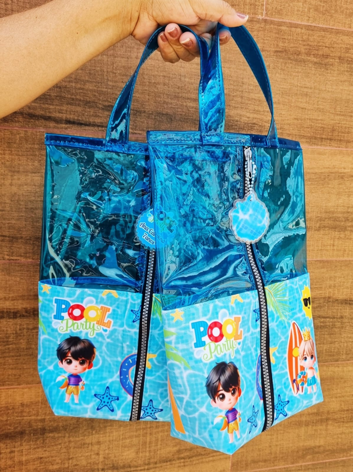 ★Bolsa praia Neon + personalização -Tamanho 30x25 - #4