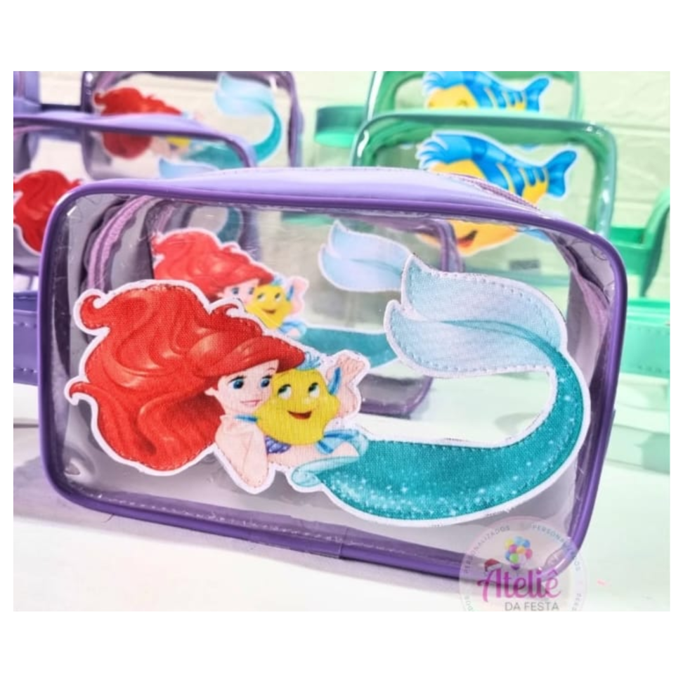 ★Necessaire cristal + verniz + aplicação de tema  - Tamanho 12x20 - #1