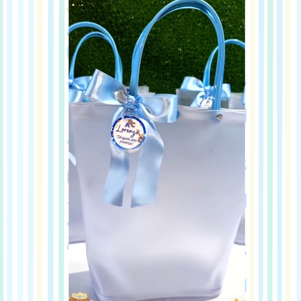 ★Sacolinha com laço e botão de pressão - Tamanho 25x27 - #1