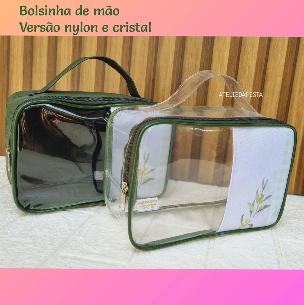★Bolsa de mão cristal e nylon -Tamanho 22x15 - #3