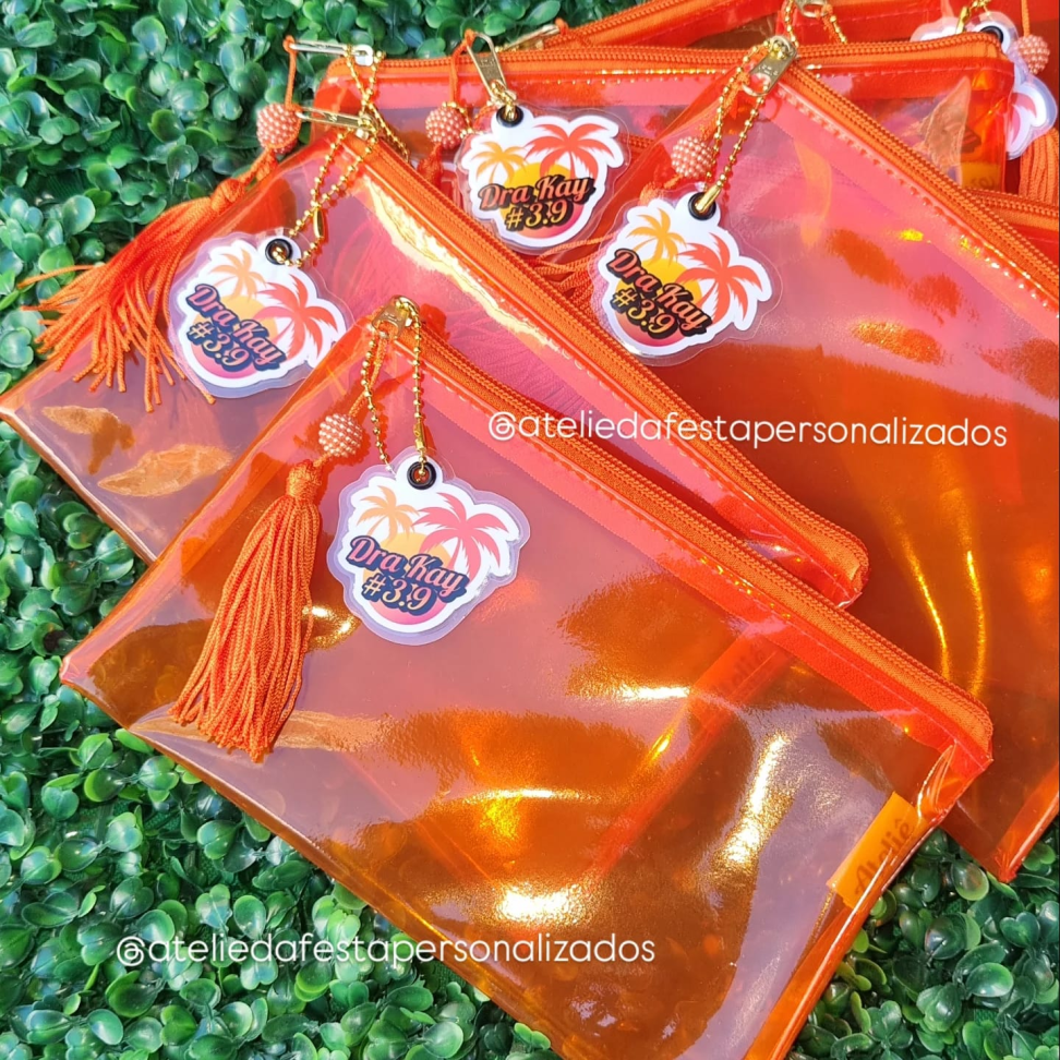 ★Necessaire Neon com nome holográfico - Tamanho 20x13 - #3