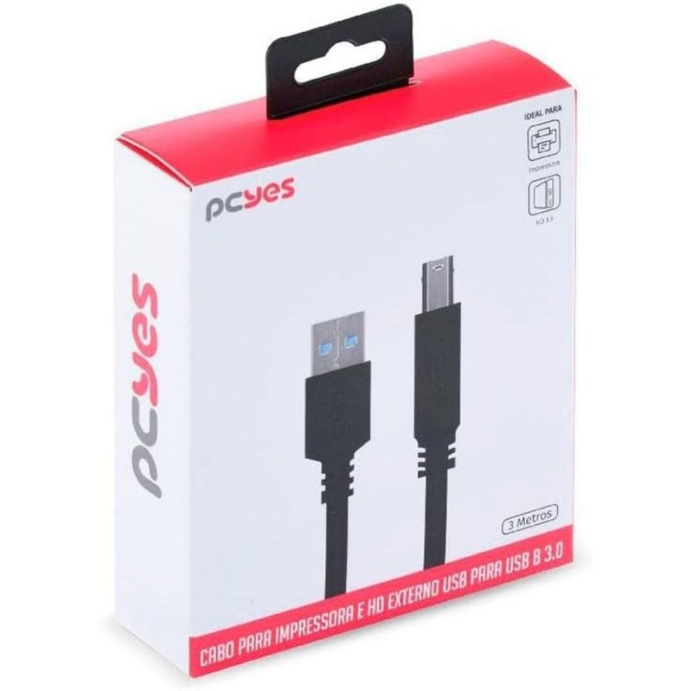 Cabo Para Impressora USB B 3.0 3Mt - Pcyes - #5
