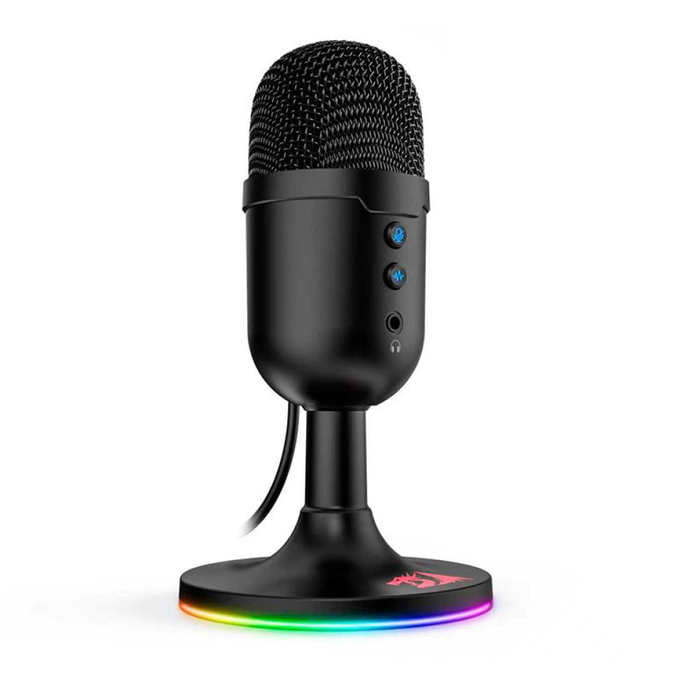 Microfone Gamer Redragon Pulsar RGB USB Preto - GM303