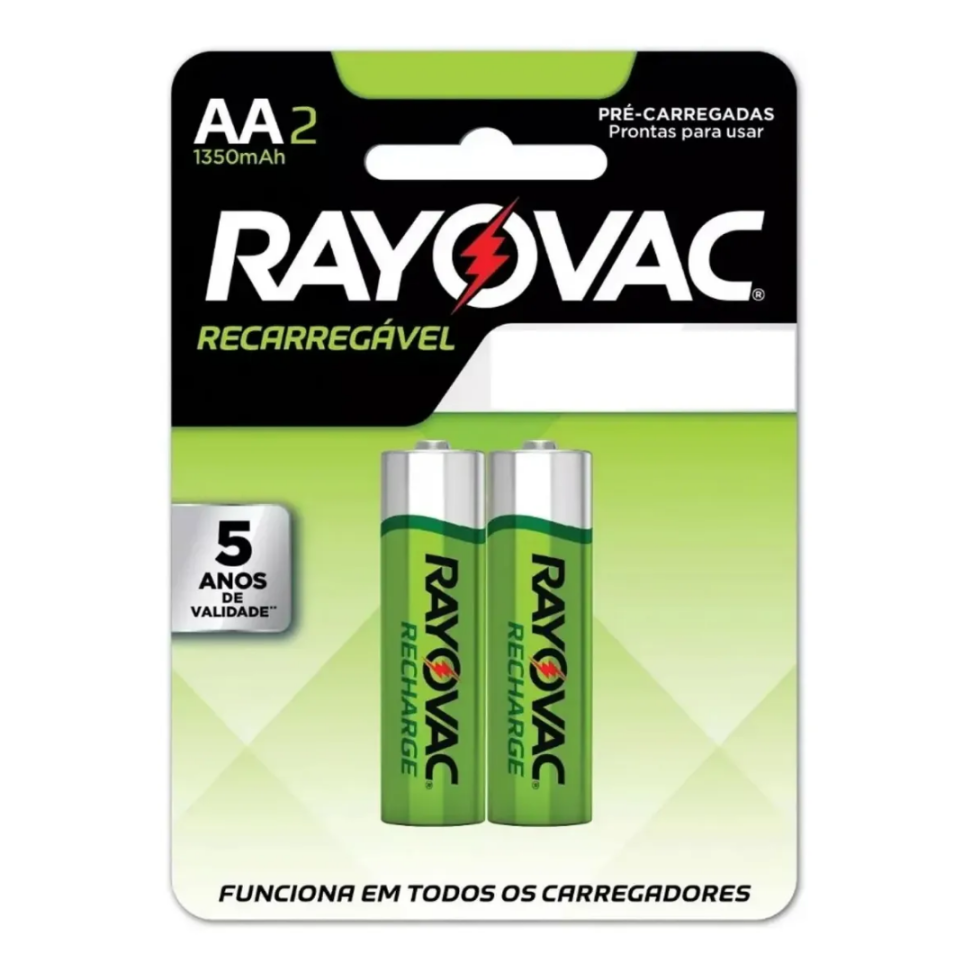 Pilha Recarregável AA com 2UN Rayovac