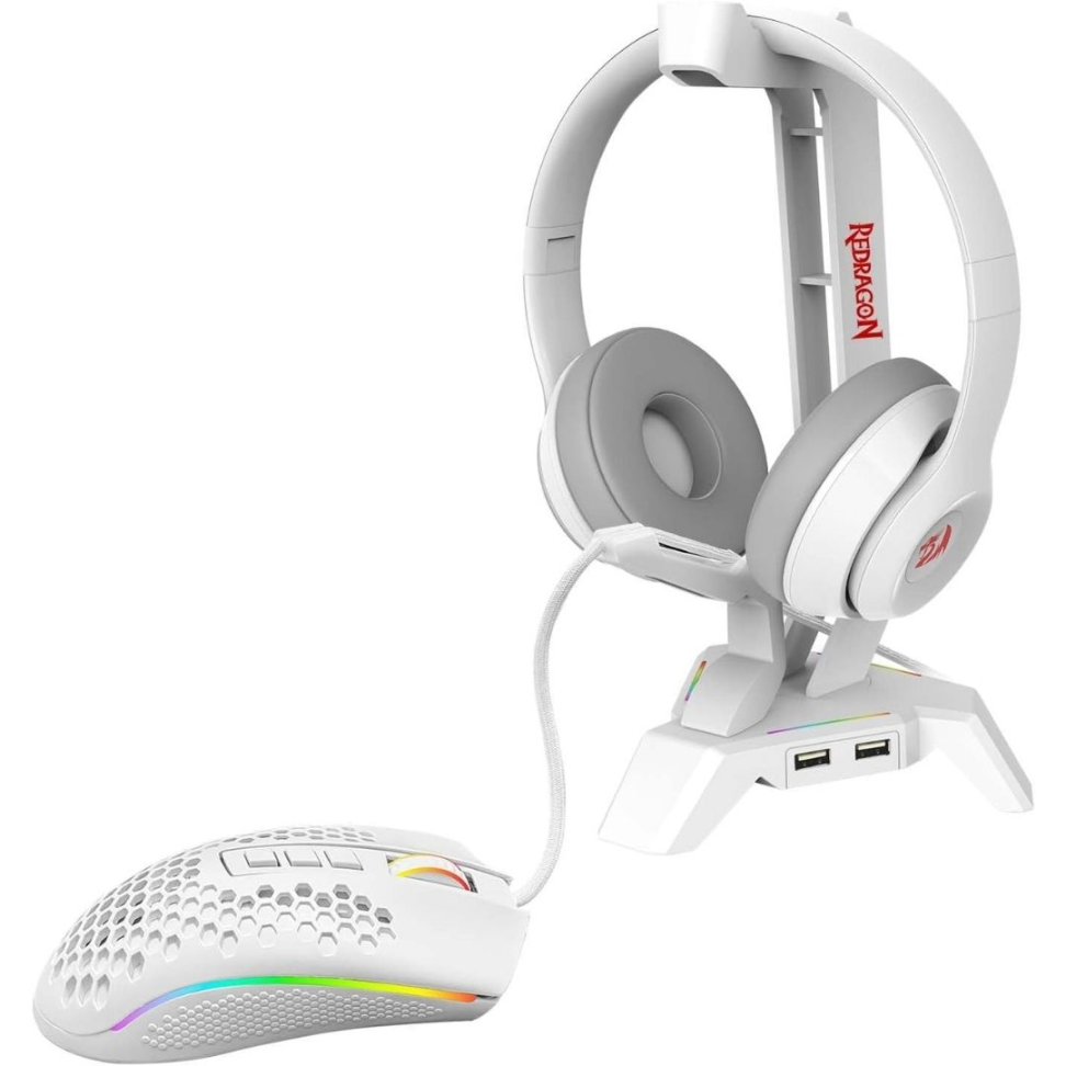 Suporte Headset Redragon, Scepter Elite - Branco RGB - #2