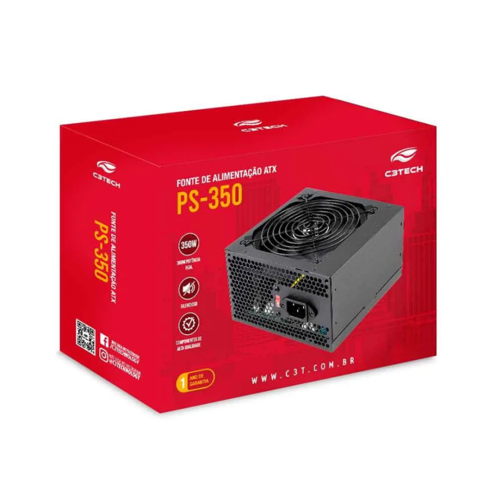 Fonte De Alimentação C3Tech 350WTS - PS-350BK