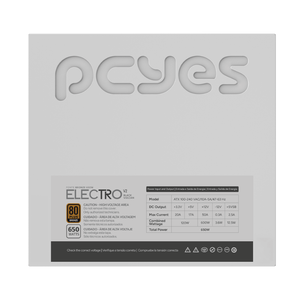 Fonte Gamer Pcyes Electro V2 650W White Ghost 80 Plus Bronze - ELECV2WG650W - #4