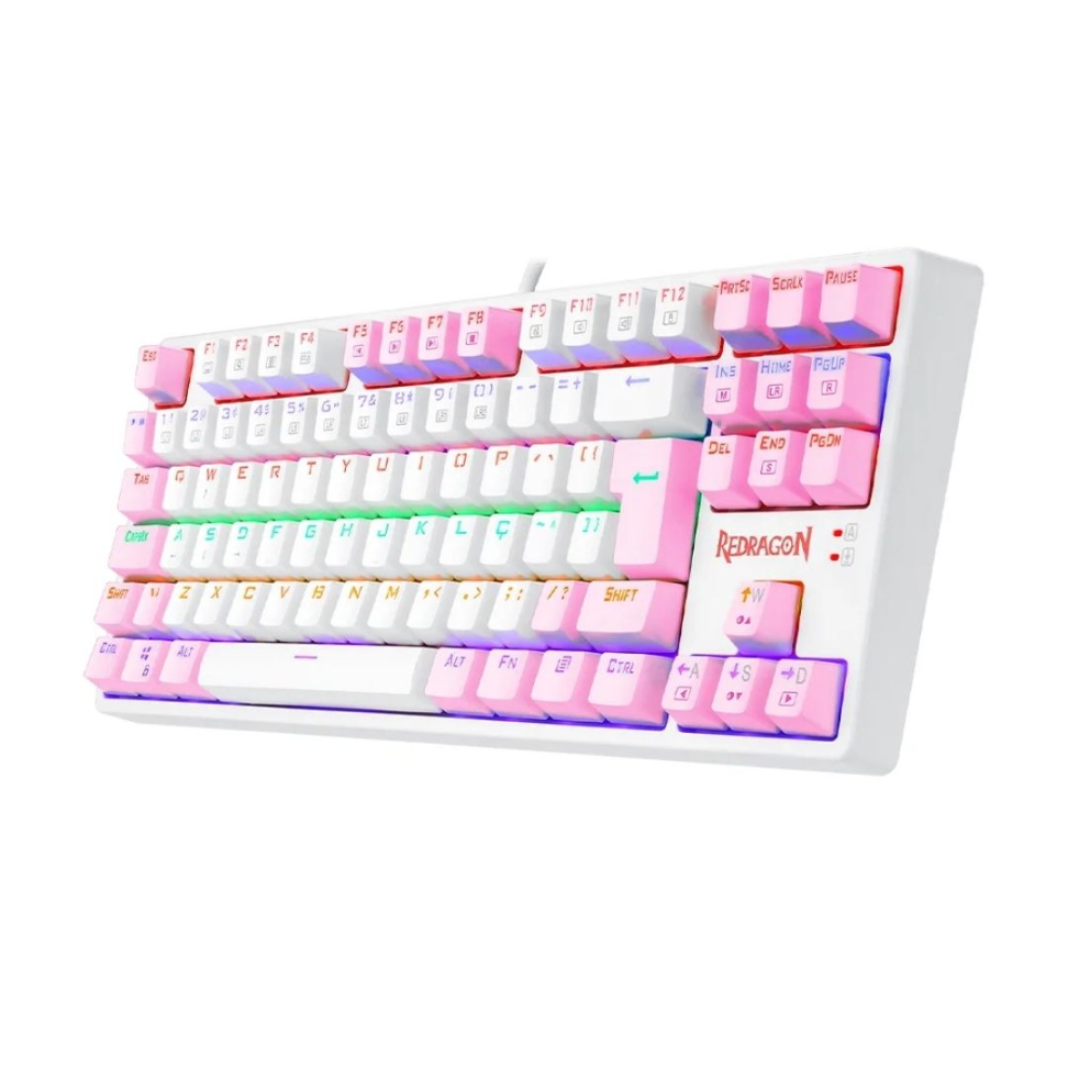 Teclado Gamer Mecânico Redragon Darksa Branco E Rosa (Switch Marrom) - #2