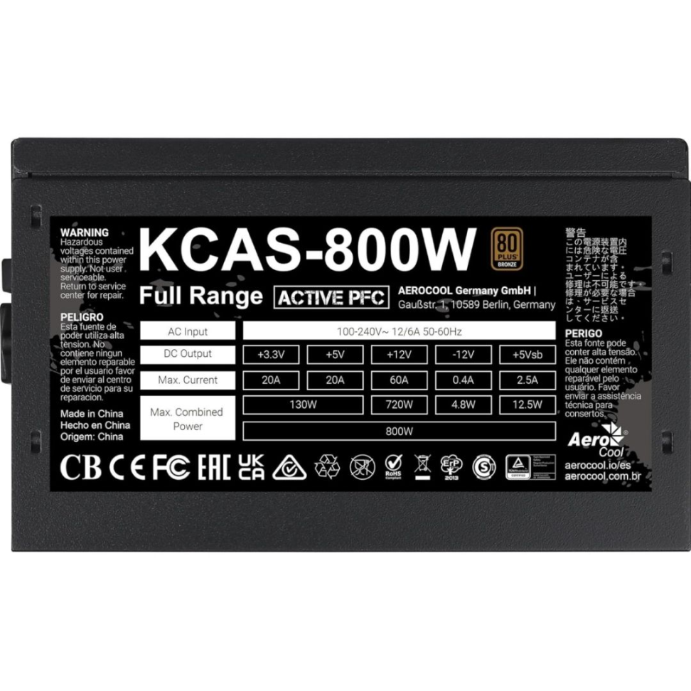 Fonte 800W Full Range 80 Plus Bronze - KCAS - #3