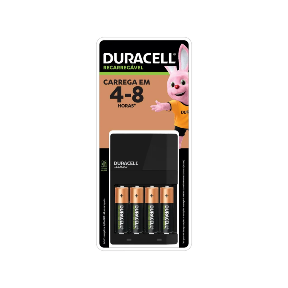Carregador De Pilha AA E AAA, Duracell, 4 Pilhas AA, 2500mah