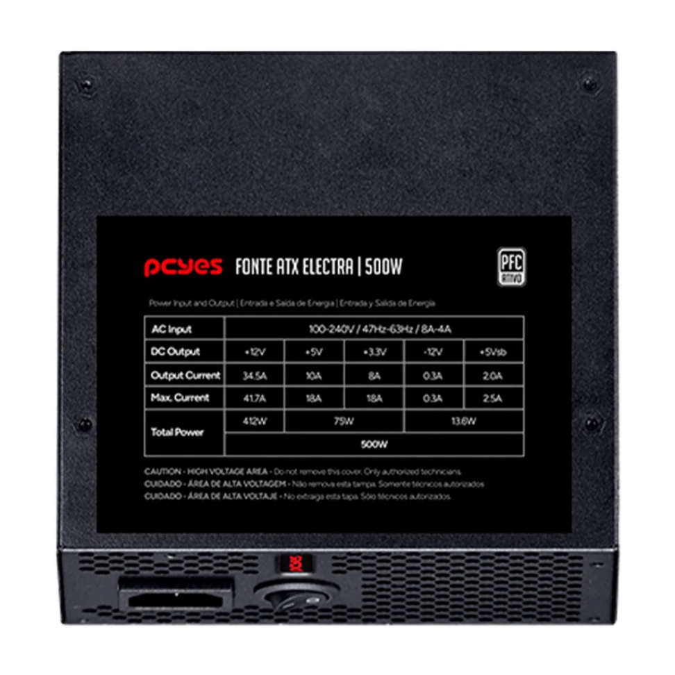 Fonte 500W ATX Electra PFC Ativo - Pcyes - #4
