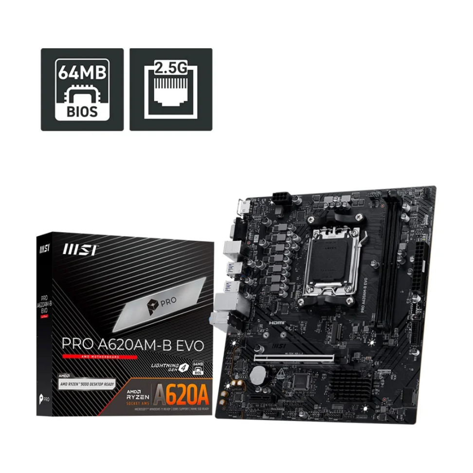 Placa Mãe MSI PRO A620M-B EVO, AMD AM5, mATX, DDR5 - PROA620AMBEVO