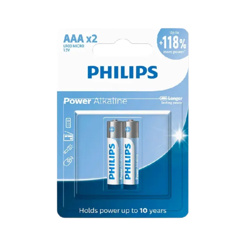 Pilha Philips Alcalina AAA com 2UN