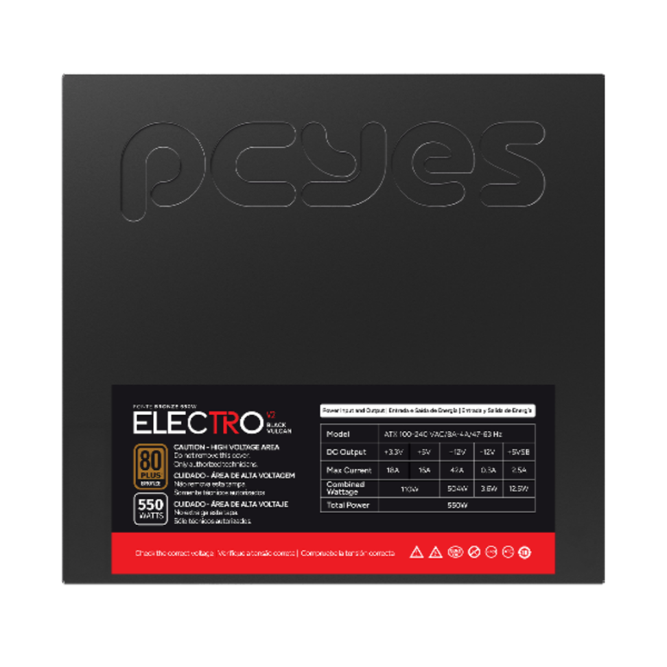 Fonte 550W Electro V2 Black Vulcan 80 Plus Bronze - PCYES - #4