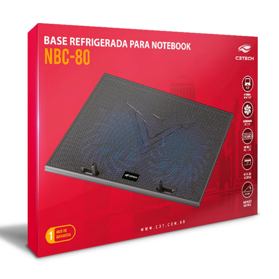 Base Refrigerada Para Notebook 17,3" NBC-80BK - C3T