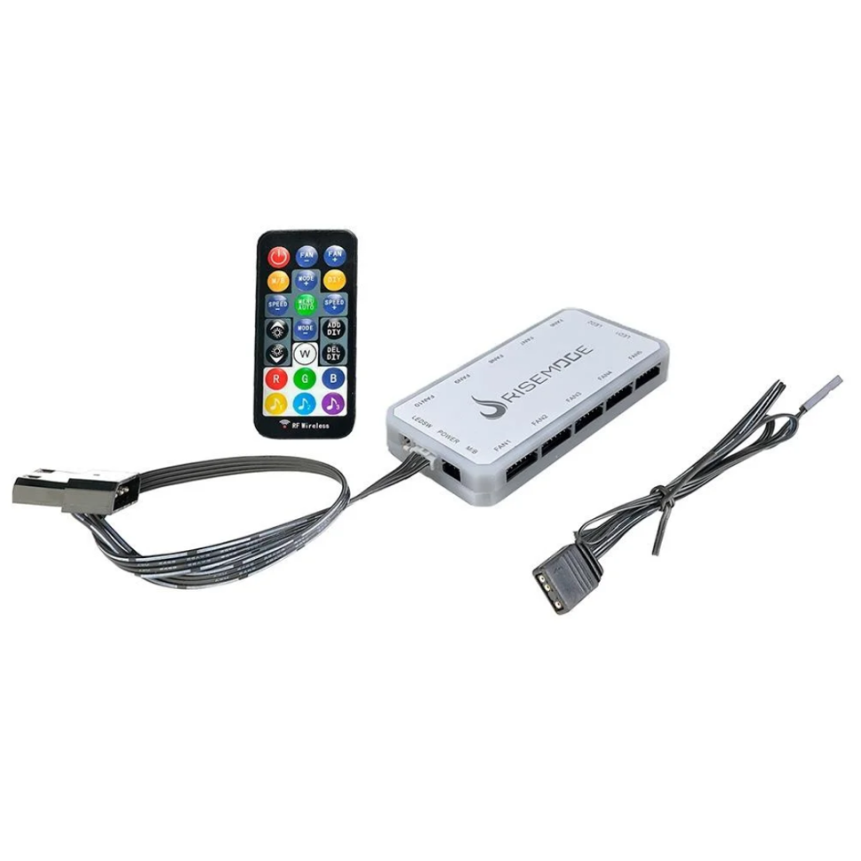 Controladora Gamer Para Cooler Rise Mode Sound, ARGB, 6P, 10 Fans - RM-COS-ARGB