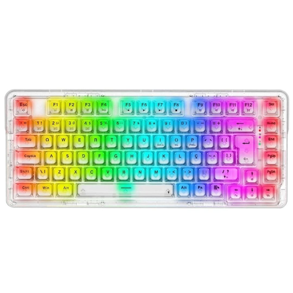 Teclado Gamer Mecânico ELF Pro RGB Crystal Clear 75% - Redragon - #6