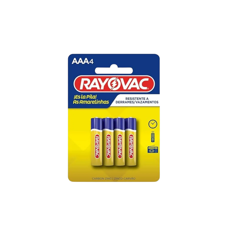 Pilha Comum AAA Tubo com 4UN Rayovac
