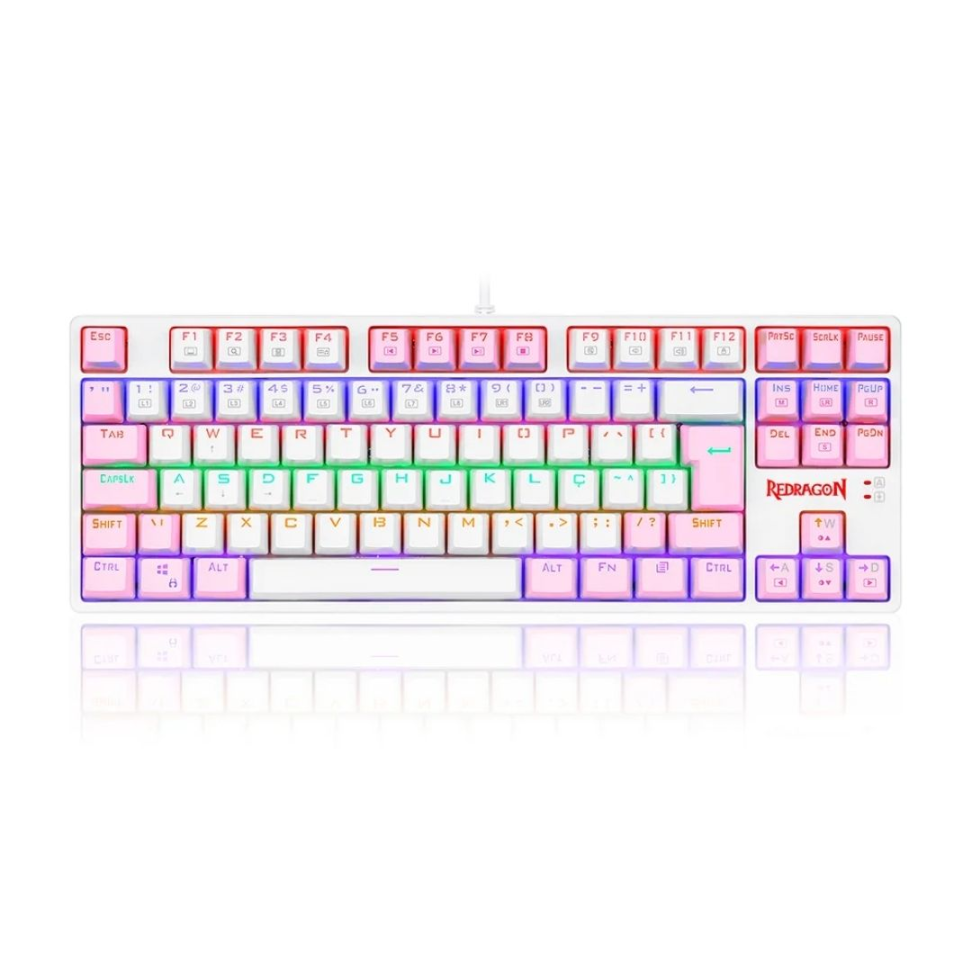 Teclado Gamer Mecânico Redragon Darksa Branco E Rosa (Switch Marrom) - #5