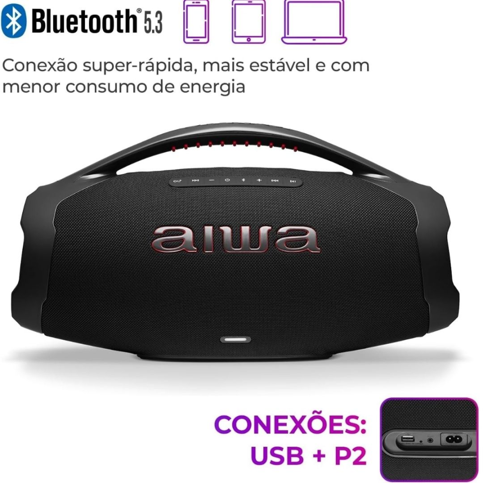 Caixa De Som Aiwa Boombox - BBS-01B 200W - #4