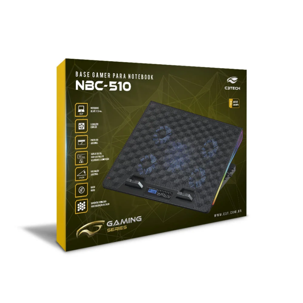 Base Refrigerada Para Notebook 17,3" Gamer NBC-510BK - C3T