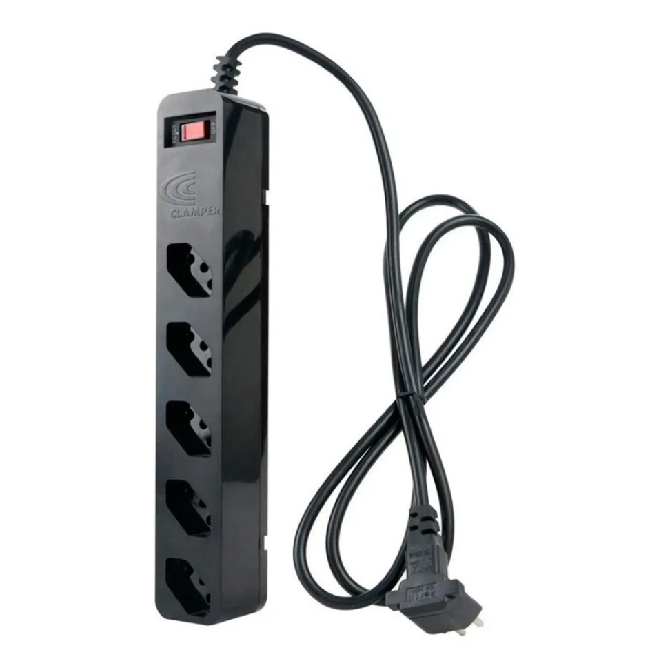 Filtro de Linha DPS IClamper, 5 Conexões, Preto - 23459