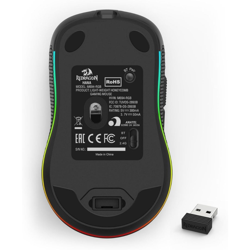 Mouse Gamer Sem Fio Hana Preto - Redragon - #5