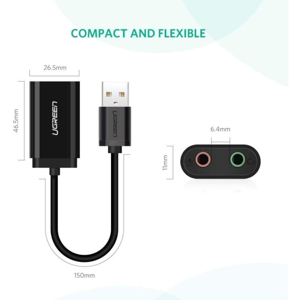 Adaptador Externo De Som Estéreo USB Ugreen - US205 - #2