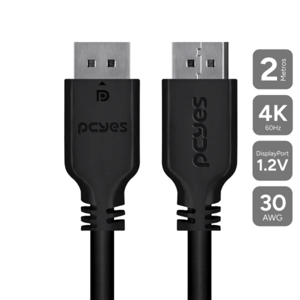 Cabo Displayport 1.2 Pcyes - 2 Metros - Pdpm-2