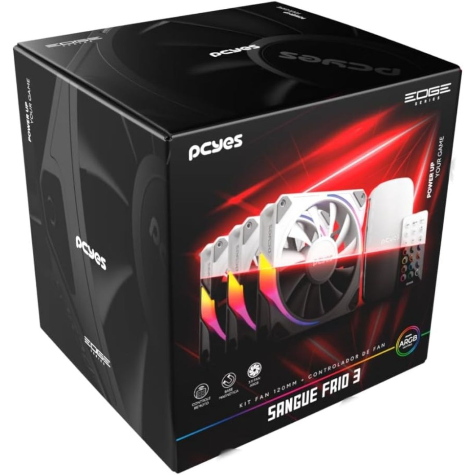 Kit Cooler Fan 120mm + Controladora Pcyes, Sangue Frio 3 Black Vulcan - #7