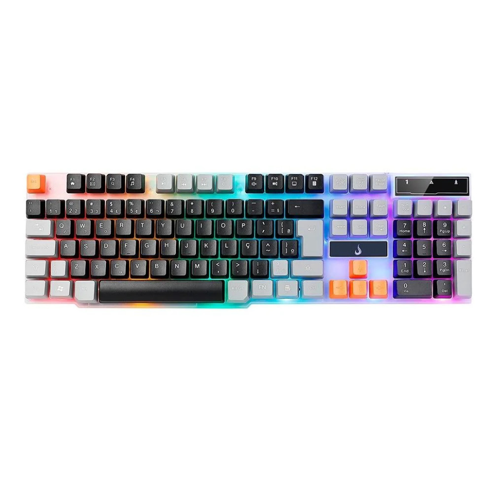 Teclado Semi-Mecânico Gamer Rise Mode G1 Rainbow USB