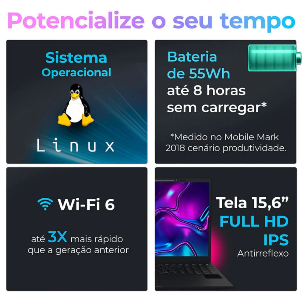 Notebook Positivo Vision R15m, AMD Ryzen 3 7330U, 8GB Ram, SSD 256GB, Linux - #4