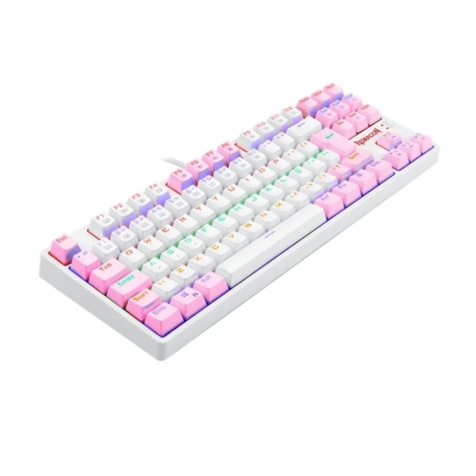 Teclado Gamer Mecânico Redragon Darksa Branco E Rosa (Switch Marrom) - #3