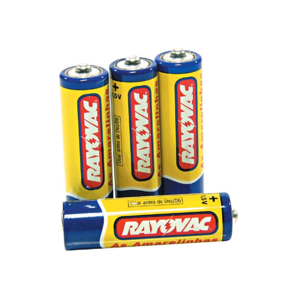 Pilha Comum AA Tubo com 4UN Rayovac
