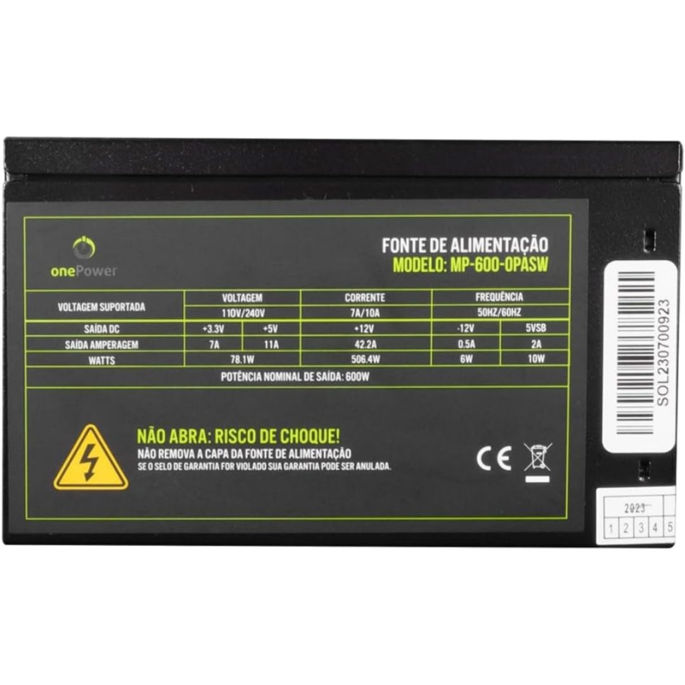 Fonte 600W One Power Sem Cabo - MP-600-OPASW - #4