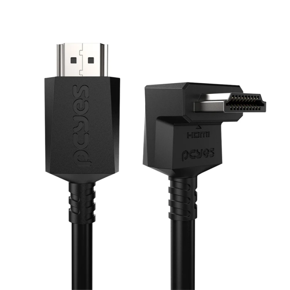 Cabo HDMI 2.1 Pcyes Conector 90 Vertical - Preto - 3M - PH21-3V-E