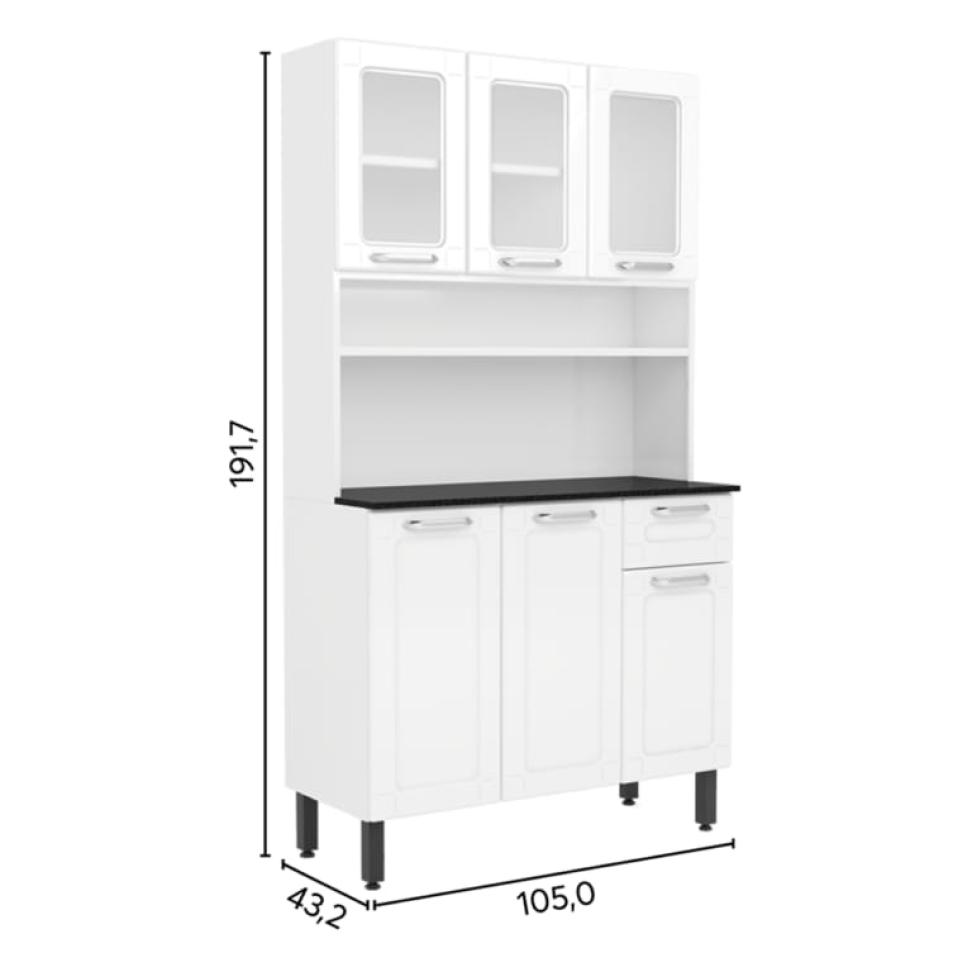 KIT COZINHA ACO TRIPLO BERTOLINI DONA MARIA BRANCO