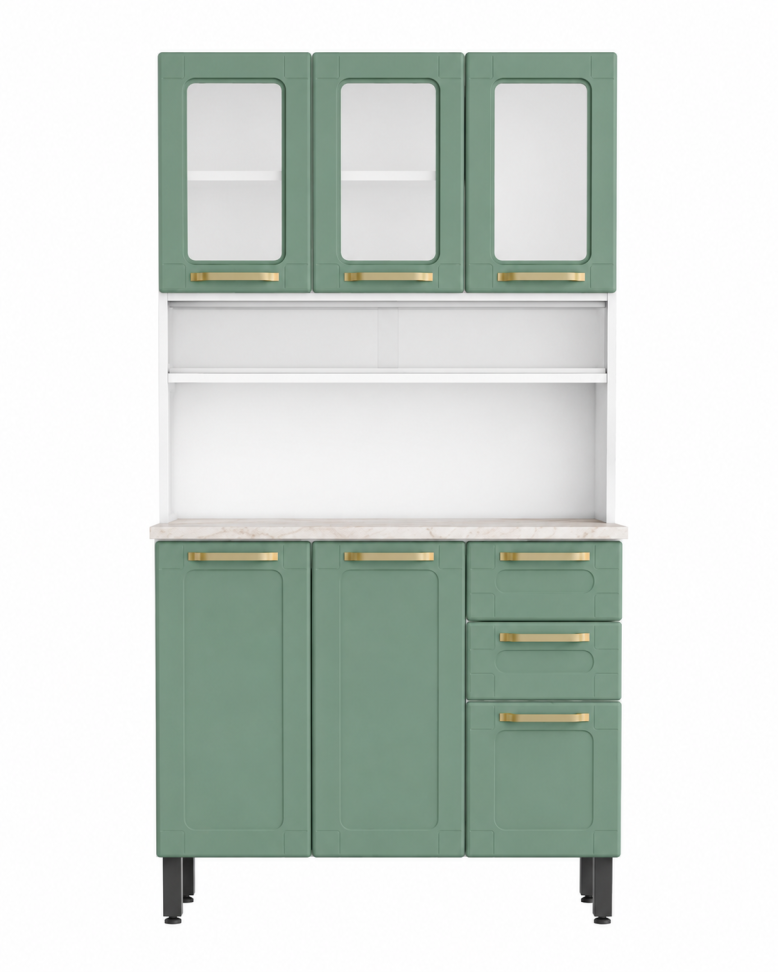 KIT COZINHA ACO TRIPLA BERTOLINI COLORS VERDE