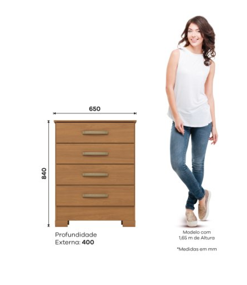 CÕMODA 4 GAVETAS CINAMOMO B706-214 - #2