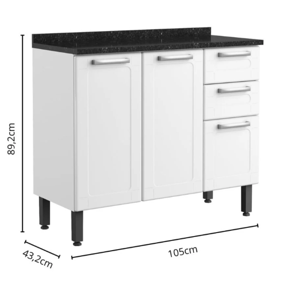 BALCAO ACO TRIPLO BERTOLINI MULTIPLA BRANCO