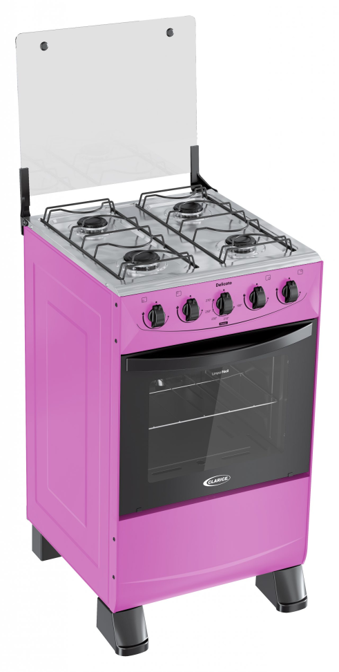 FOGAO GAS DELICATO 4 BOCAS ROSA V2 CLARICE