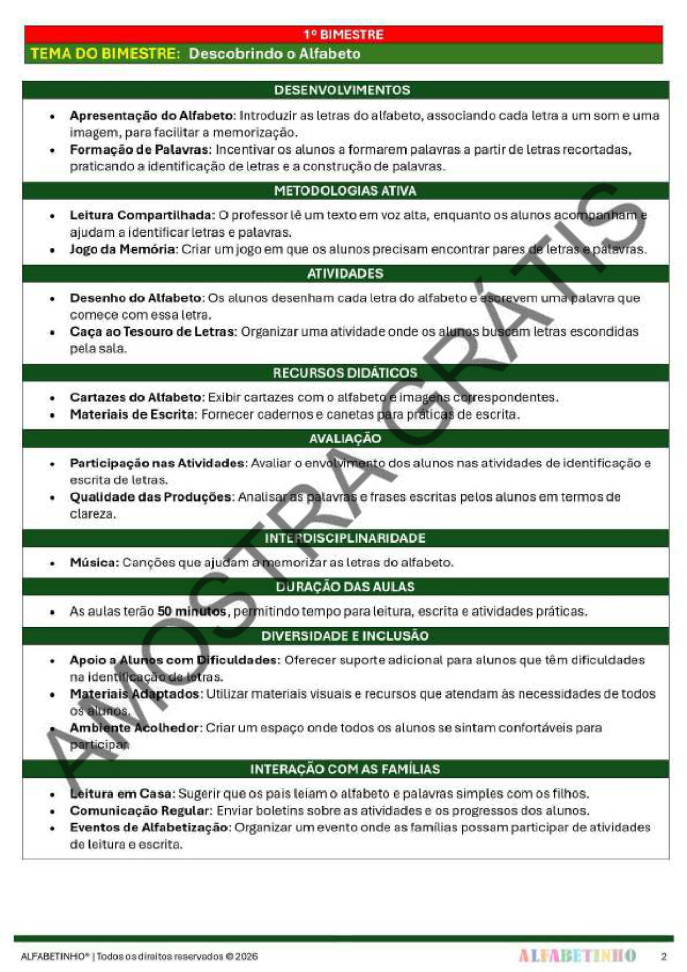 Planejamentos E Atividades 1° ao 5° anos - Anual e Bimestral - BNCC 2026 - #4