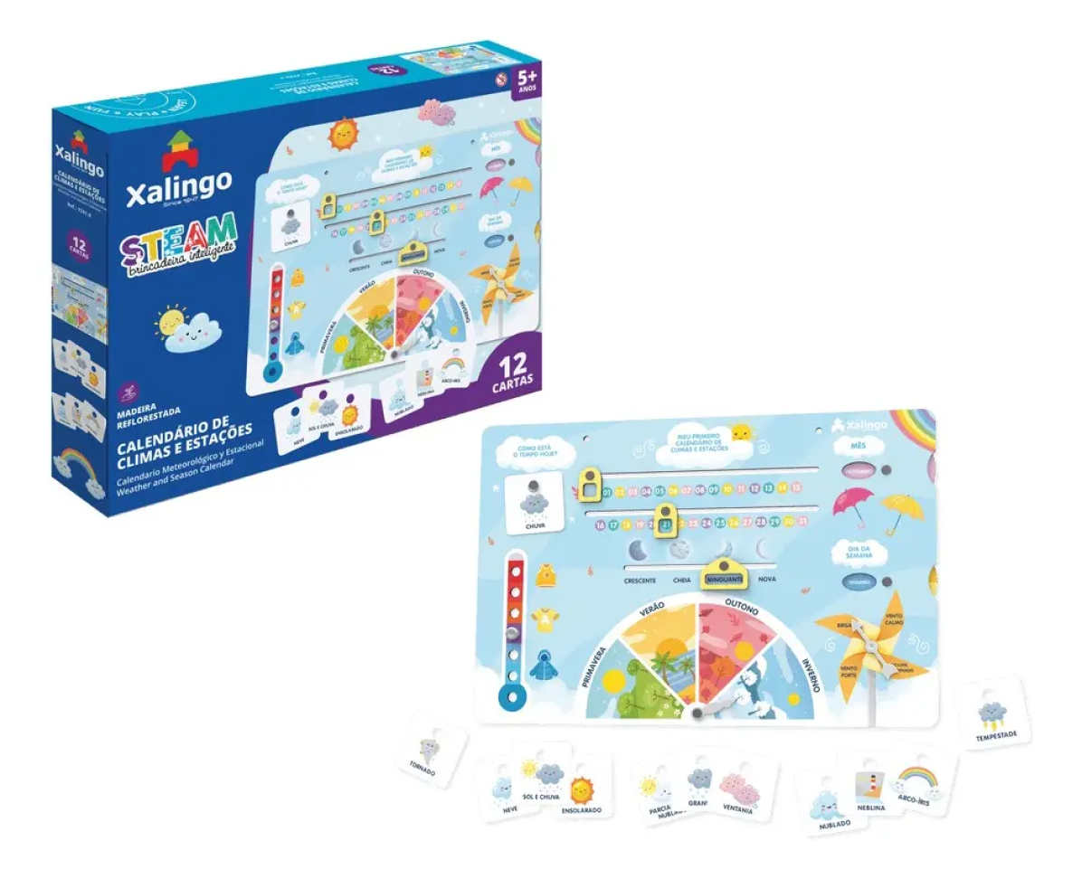 Calendário Meteorológico Clima Steam Brincadeira Educativa