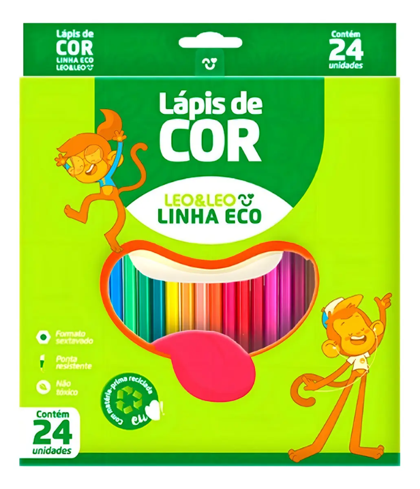 Lápis de cor Leo & Leo 24 Cores 1119 kit 24u
