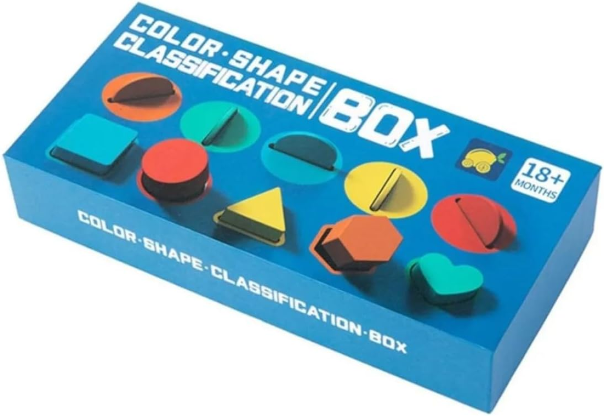 Caixa de Encaixe Educativa de Madeira Formas e Cores Brinquedo Didático Infantil Colorido