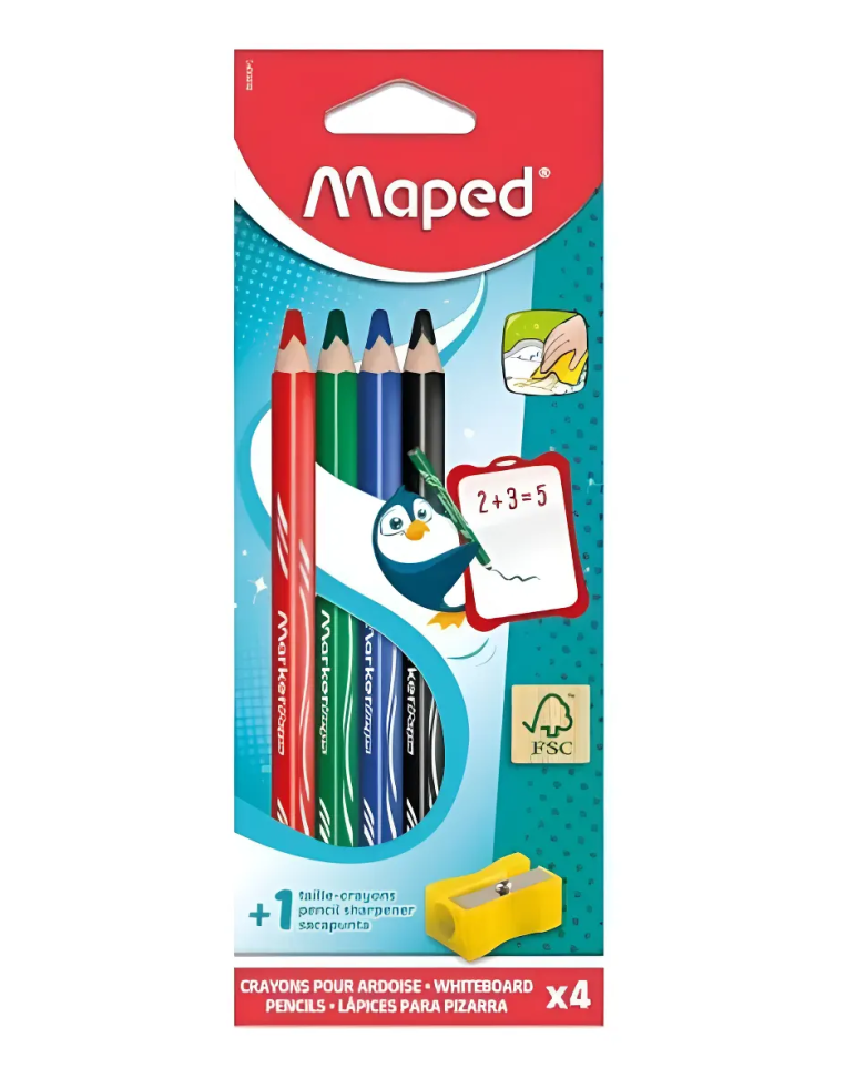 Lapis Marcador Quadro Branco Marker Peps Woo 4 Cores Maped