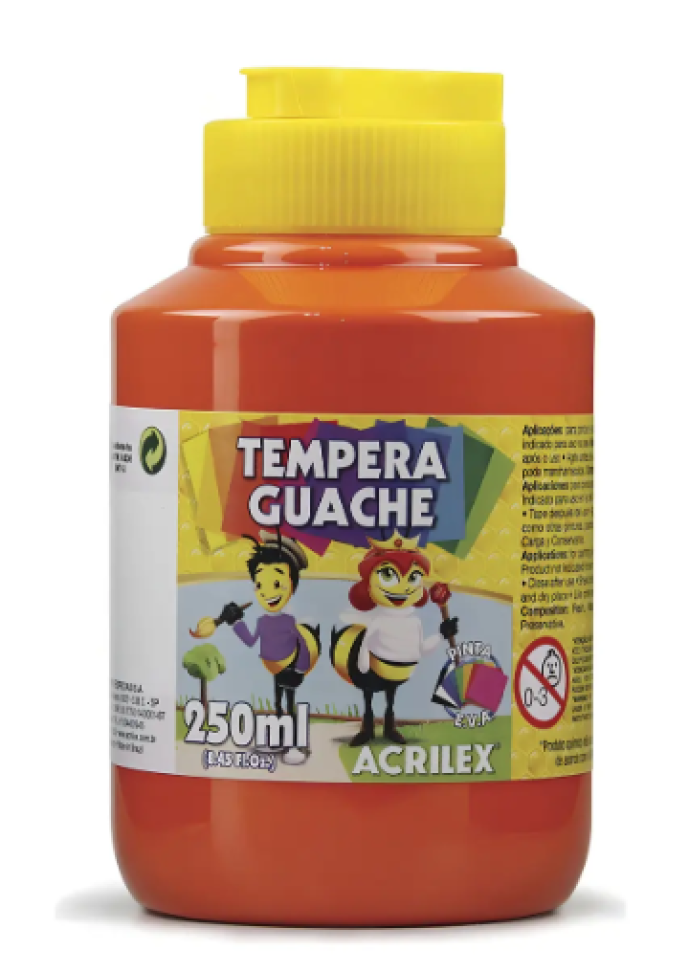 Tempera Guache 250ml Vermelha - Acrilex