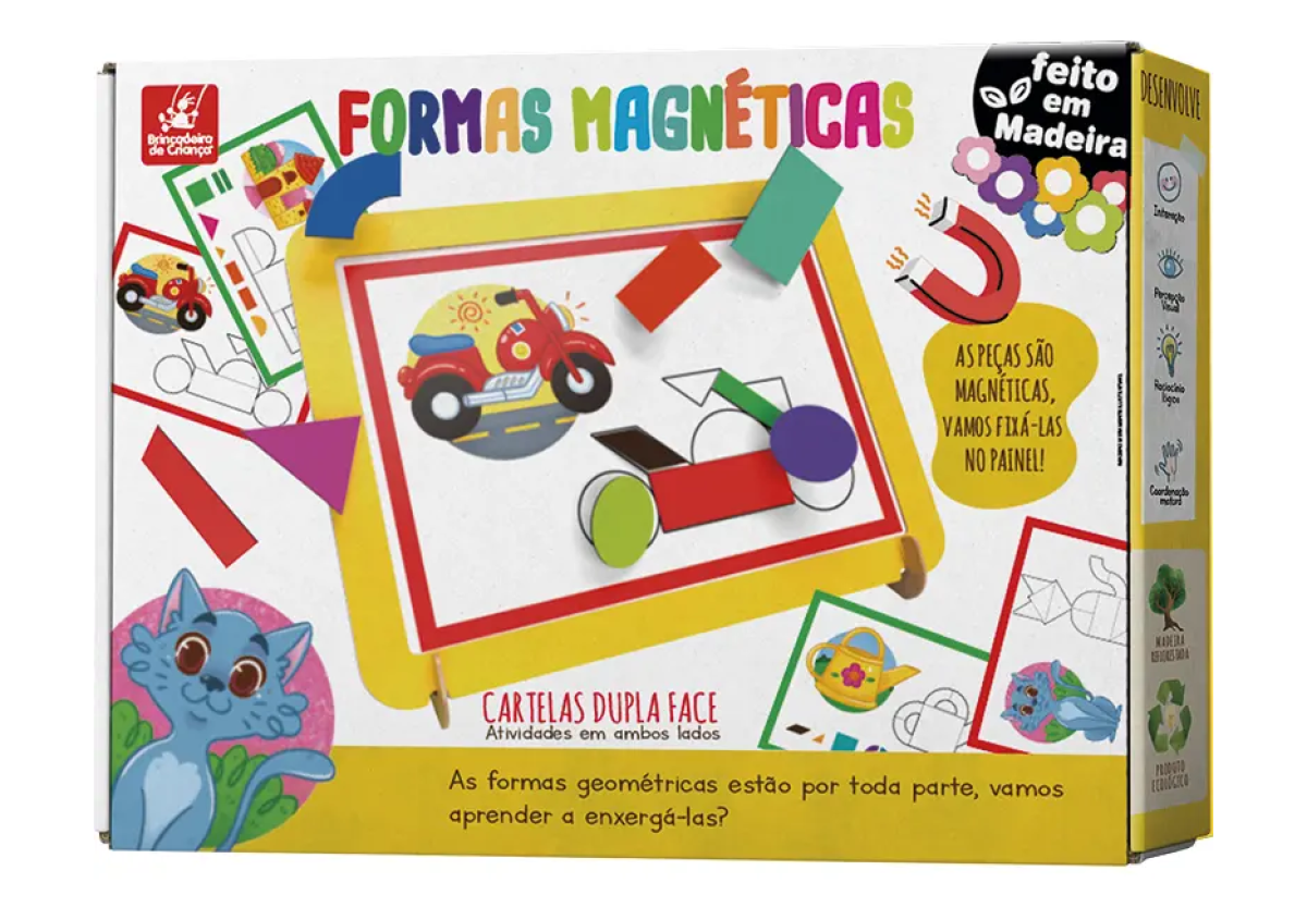 Jogo Formas Geométricas Magnéticas Em Mdf - Montessori Mdf
